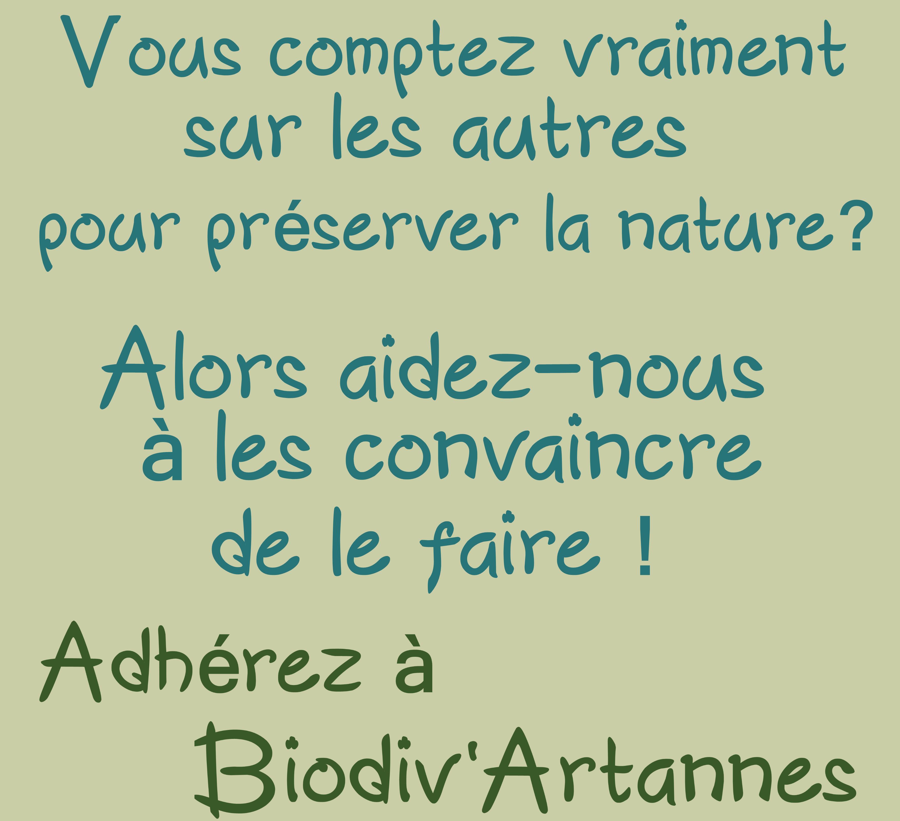 Plaçons Artannes au coeur d'une nature préservé et préservons la nature au coeur d'Artannes.